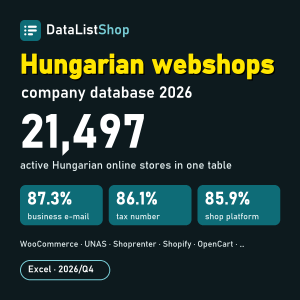 Hungarian webshops company database 2026 — 21,497 online stores in Excel